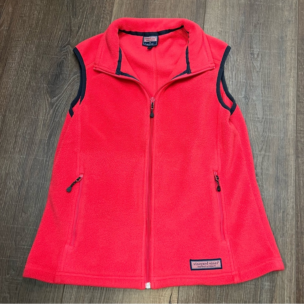 Women’s Vineyard Vines Hot Pink Fleece Vest Size Medium